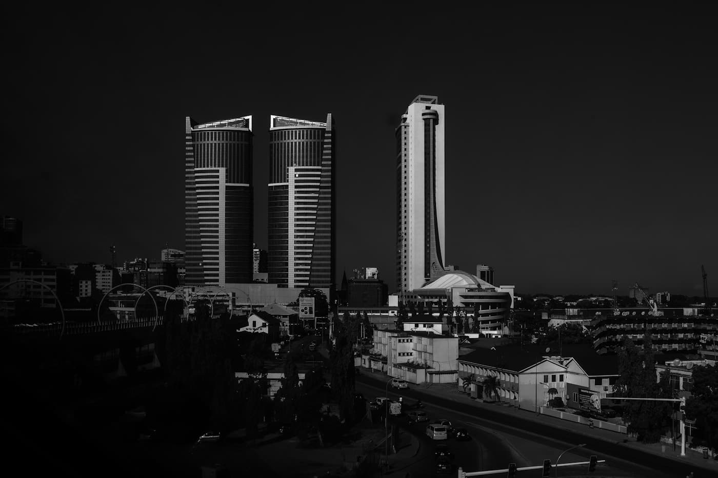 Modern skyscrapers rising above Dar es Salaam, Tanzania