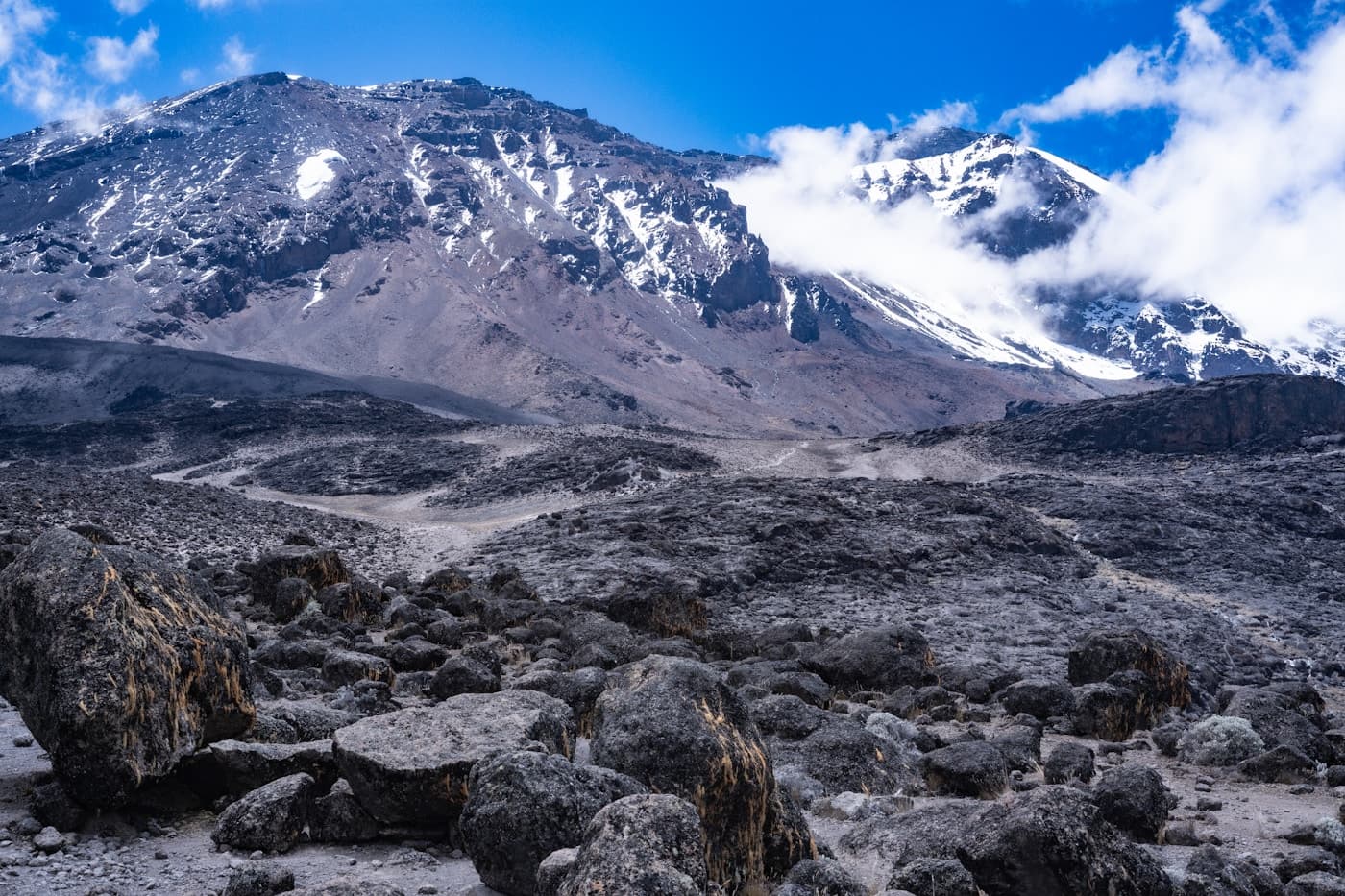 Mount Kilimanjaro with snow-capped peak, Tanzania
